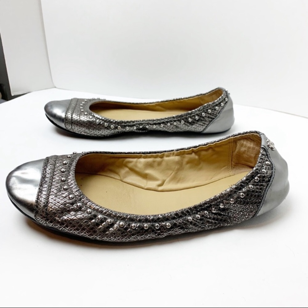 Coach Delia silver studded ballet flats - Picture 4 of 7